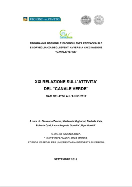 XXI Relazione Canale Verde